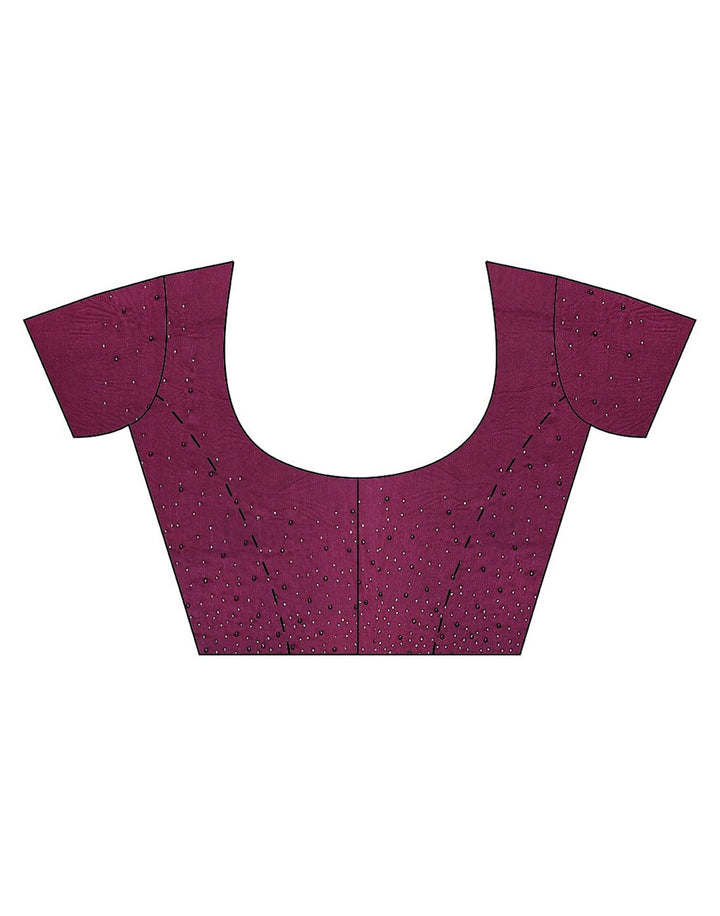 Crepe Embroidery Wine Saree