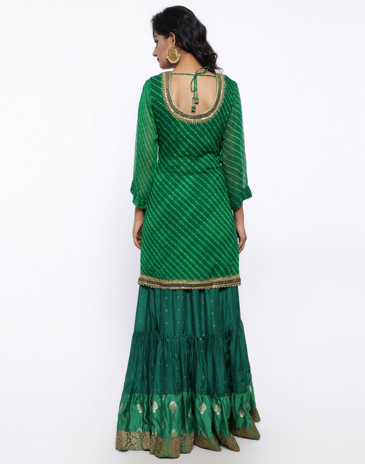 MBZ Meena Bazaar-Red Georgette Stitched Laacha