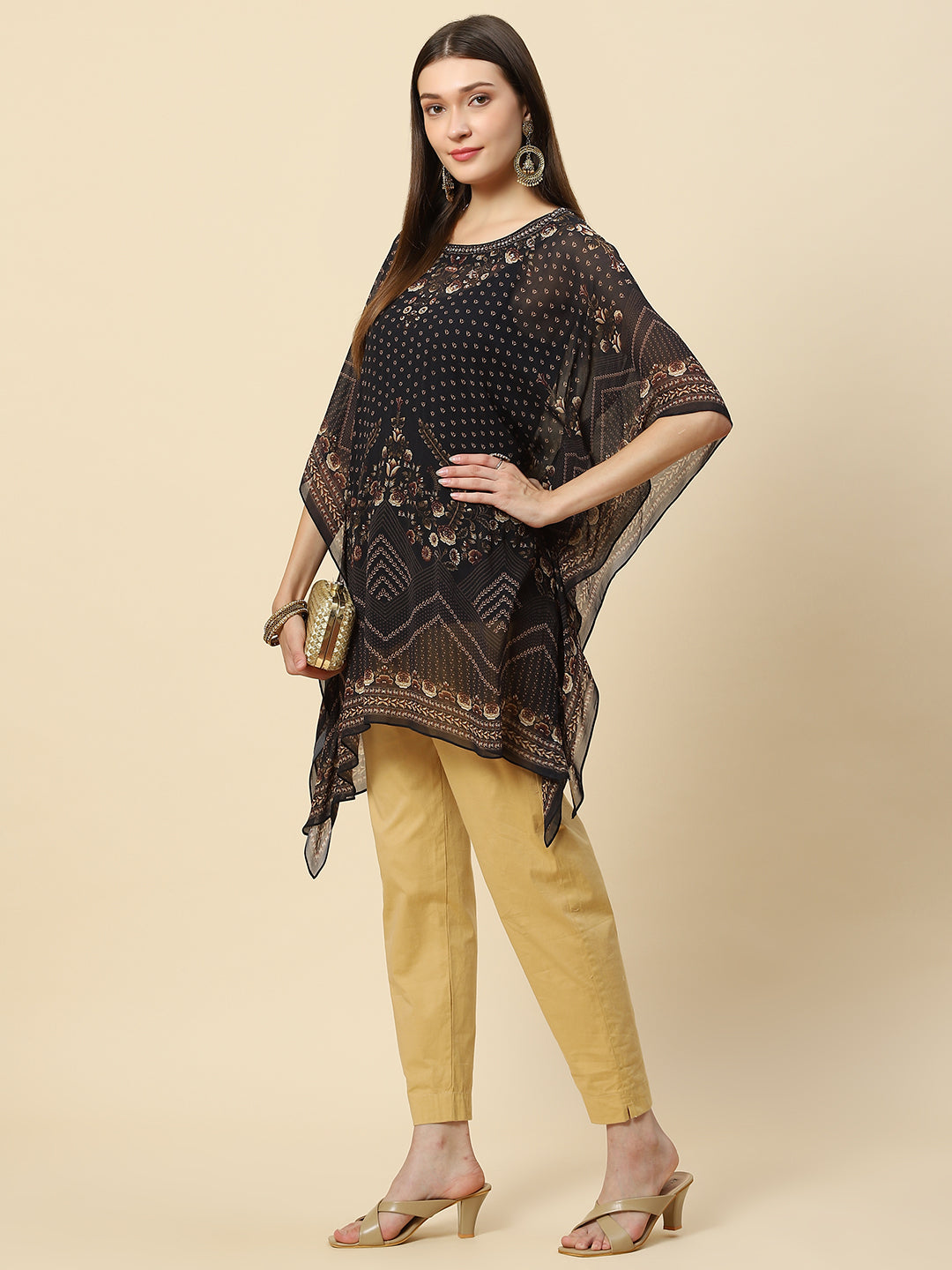 Digital Printed Georgette Kaftan Kurta