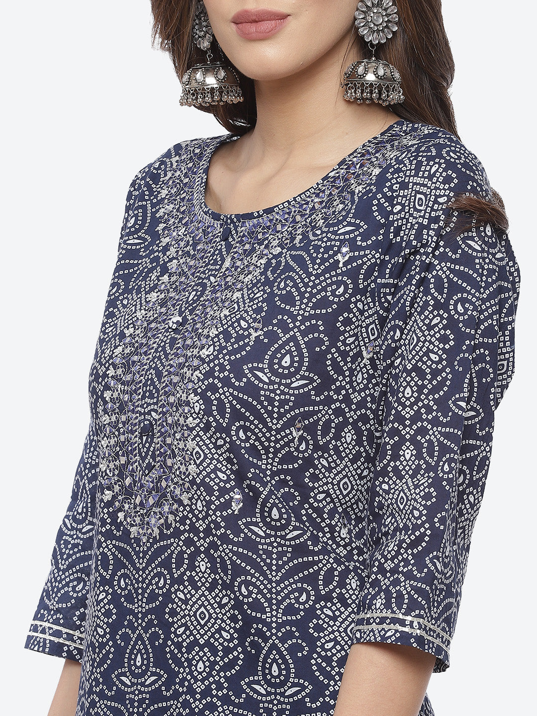 Resham Booti Cotton Stitched Salwar Kameez With Chiffon Dupatta
