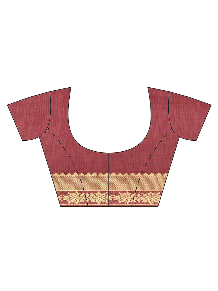 Plain Zari Border Handloom Woven Saree