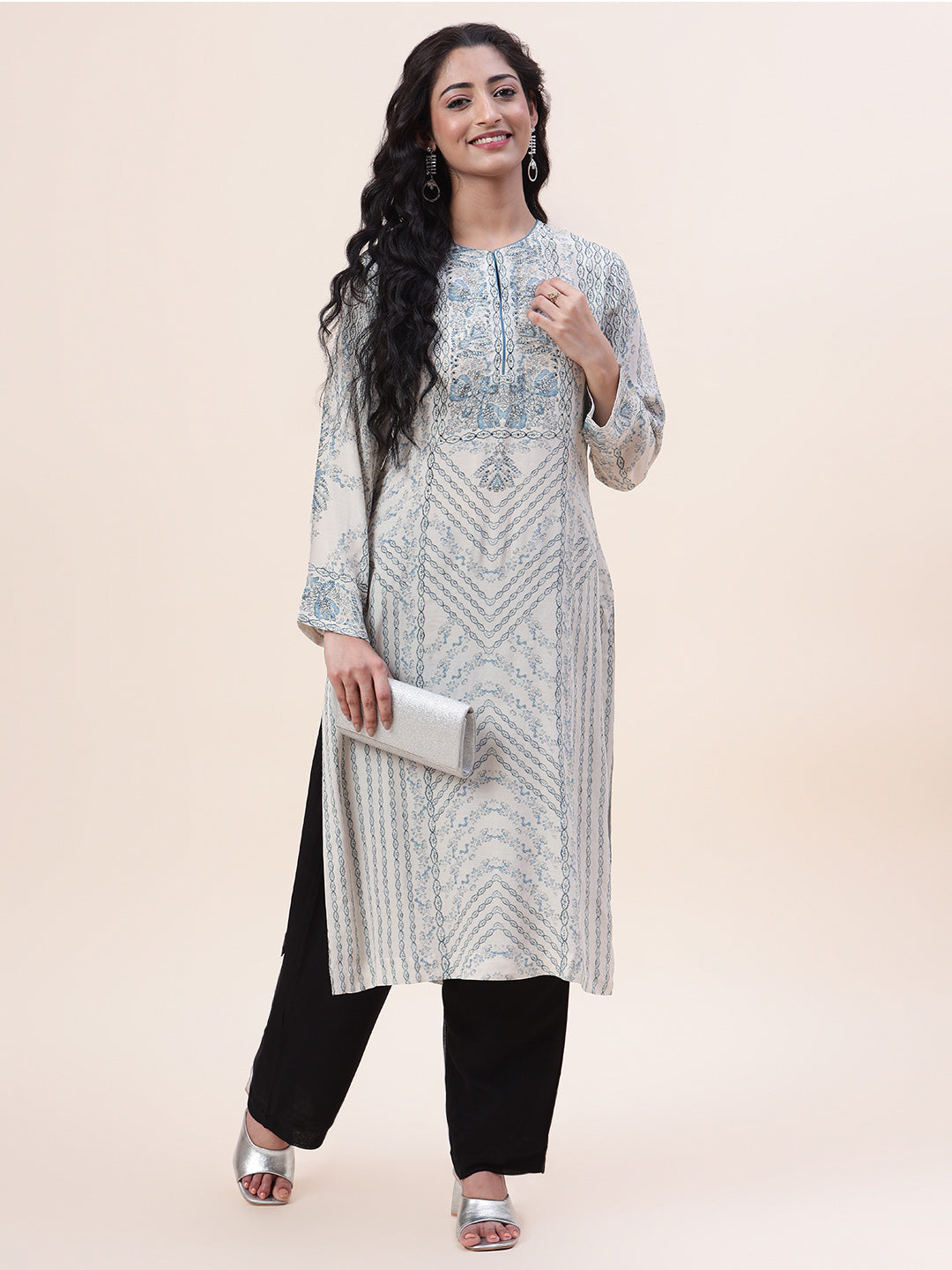 Digital Printed Crepe Kurta