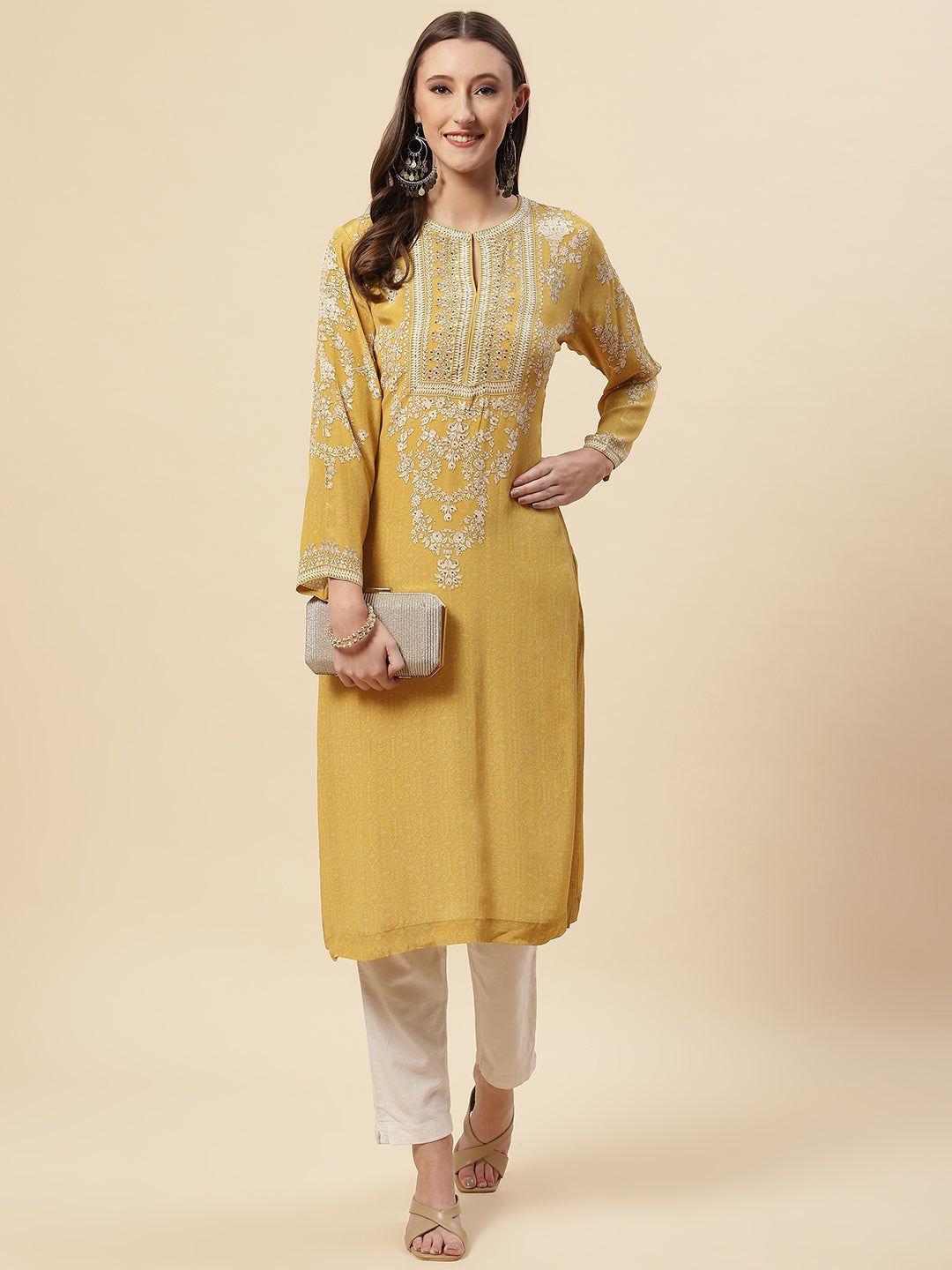 Printed Crepe Kurta