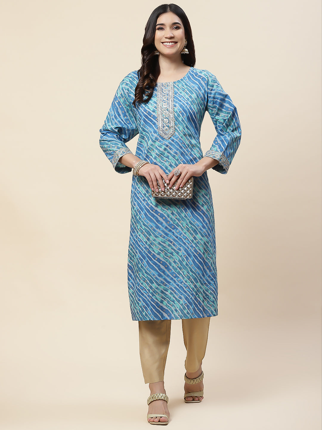 Leheriya Printed Cotton Kurta