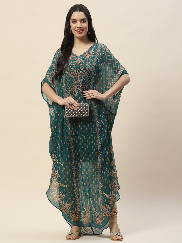 Digital Print Georgette Kaftan Kurta