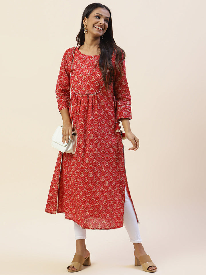 Floral Printed Cotton Kurta