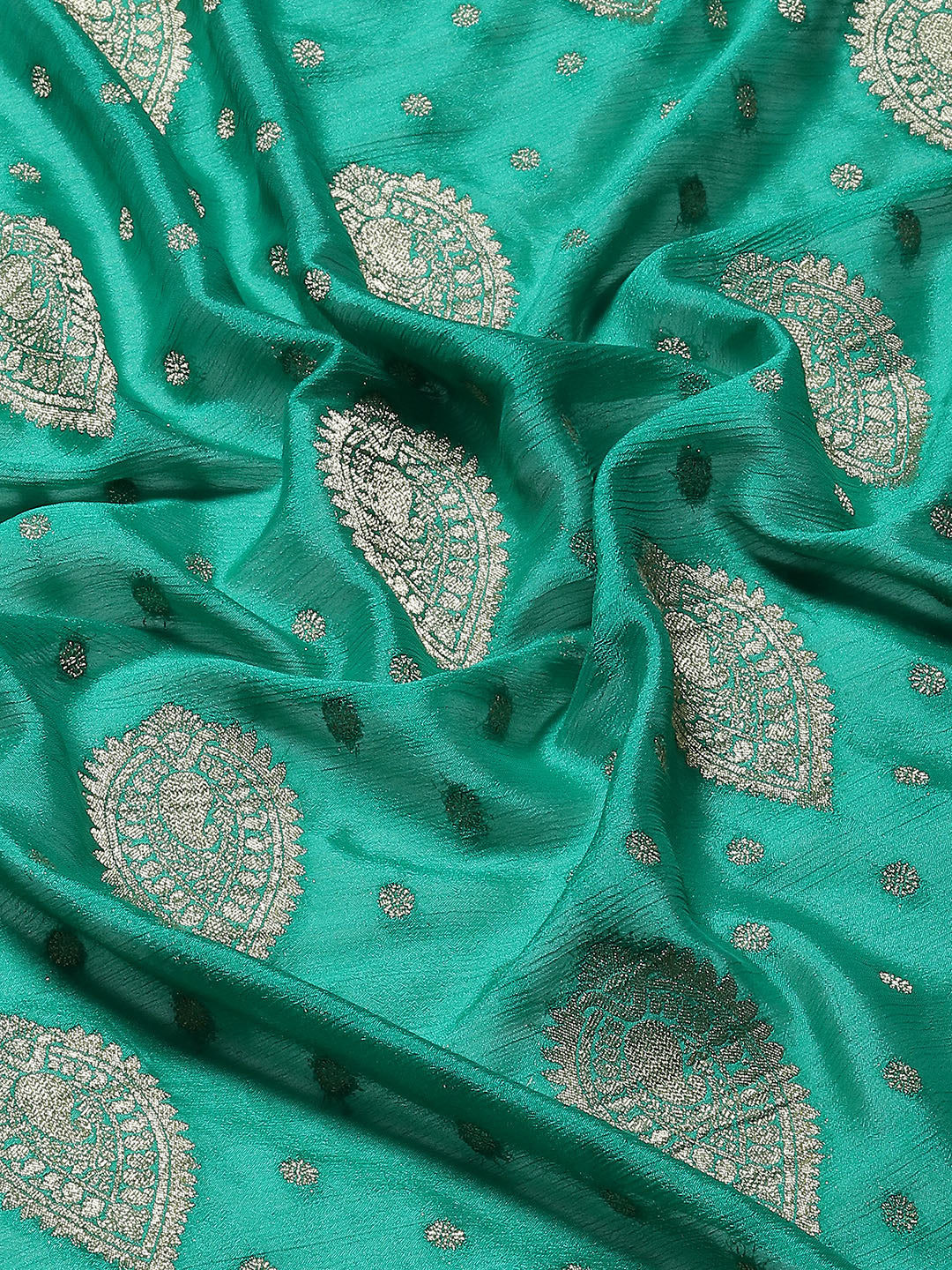 Zari Booti Crepe Plain Saree