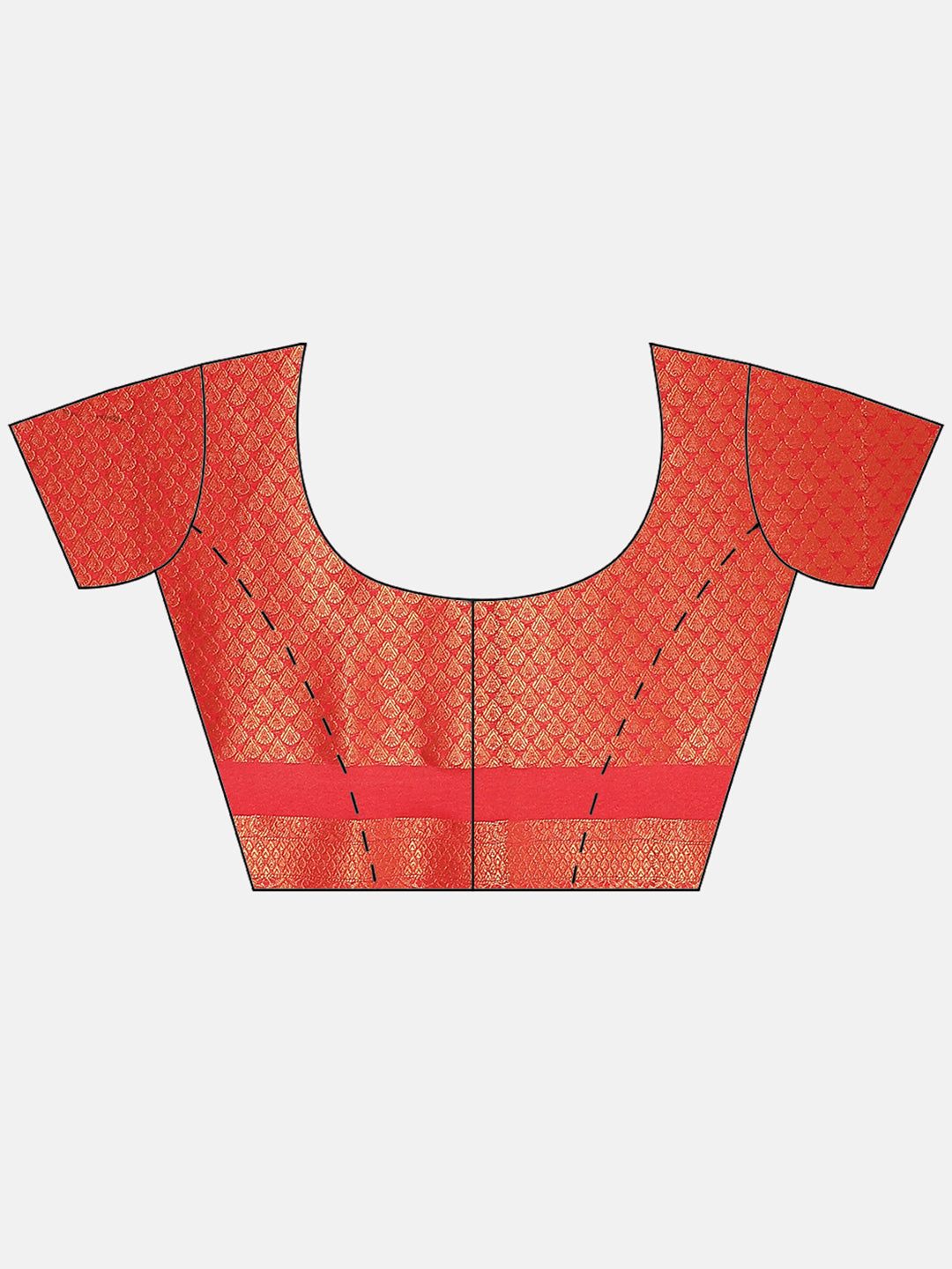 Brocade Zari Jaal  Art Handloom Saree With Contrast Blouse