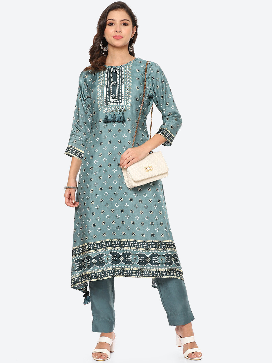 Printed Muslin Kurta With Pant