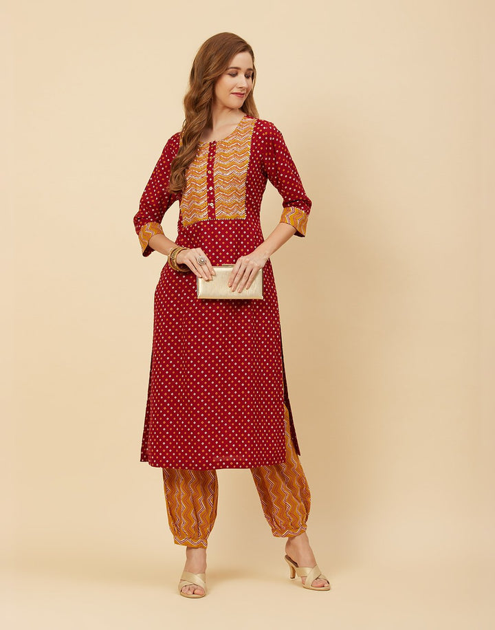 Printed Cotton Kurti With Salwar