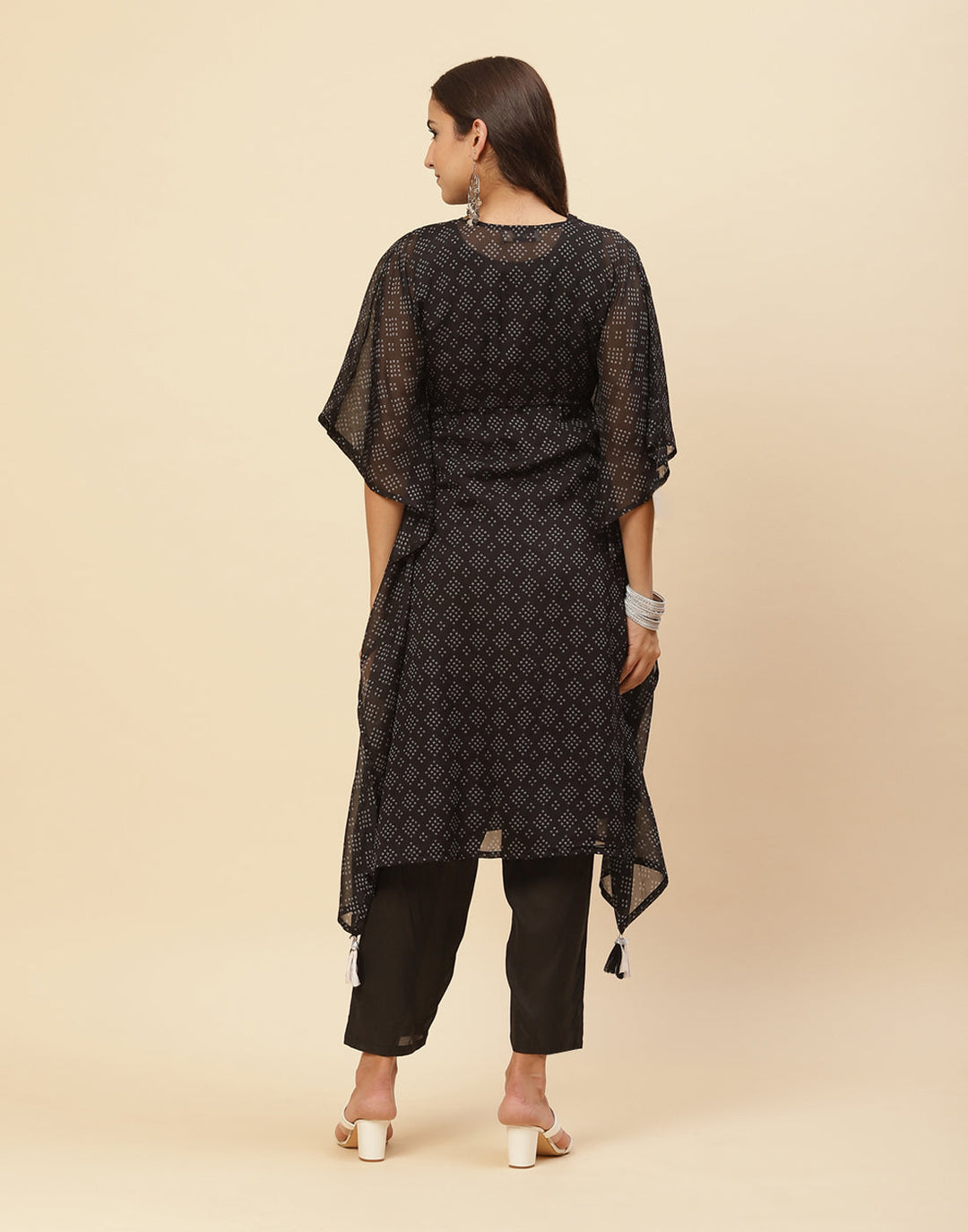 Printed Organza Kaftan Kurti With Pant