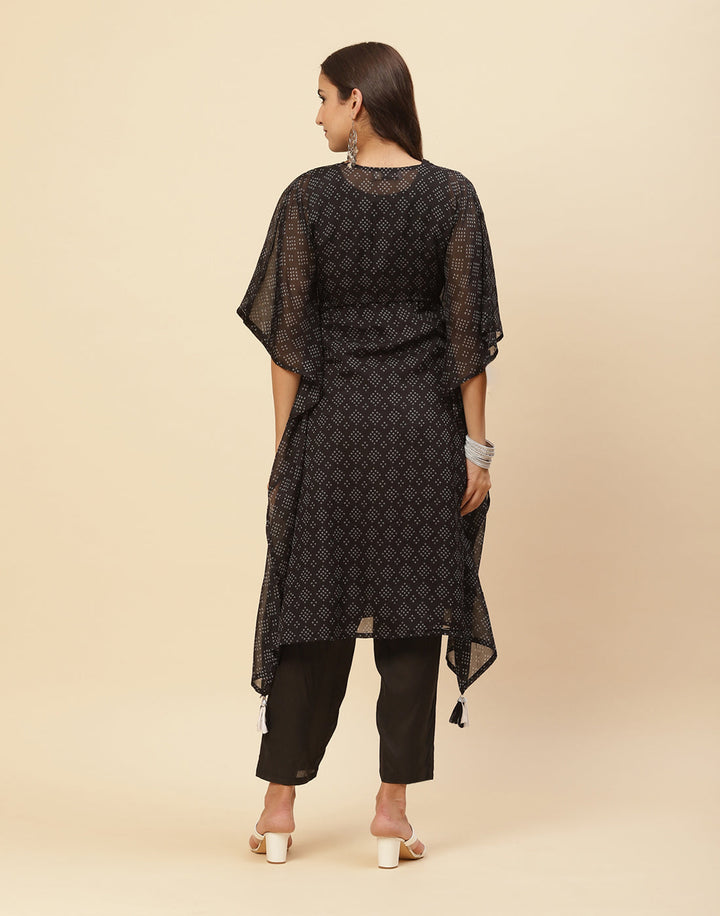 Printed Organza Kaftan Kurti With Pant