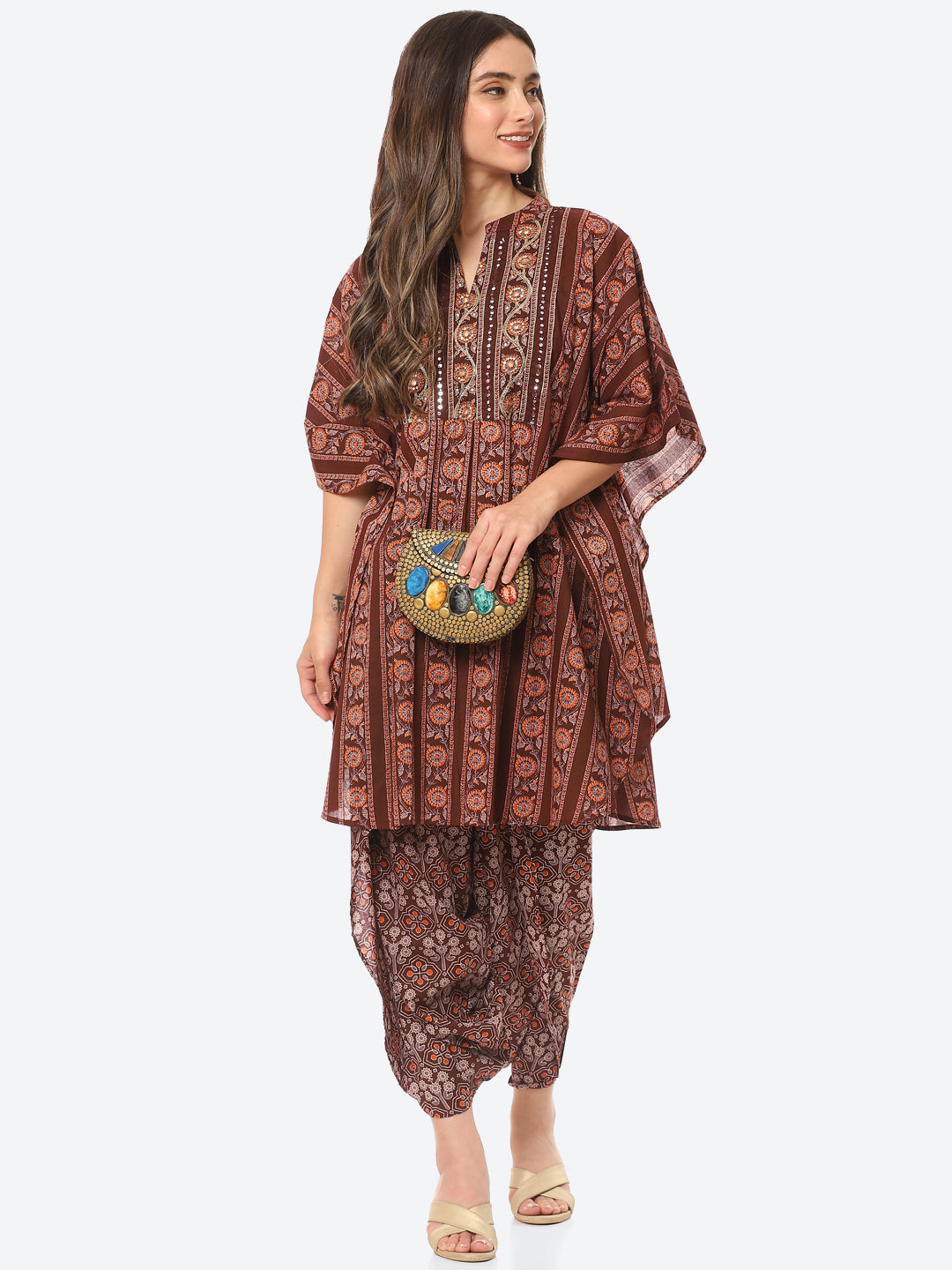 Printed Cotton Kurta With Dhoti