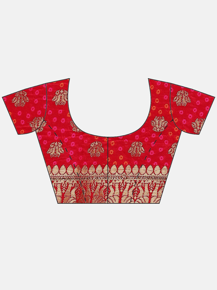 Bandhej Banarasi Woven Saree