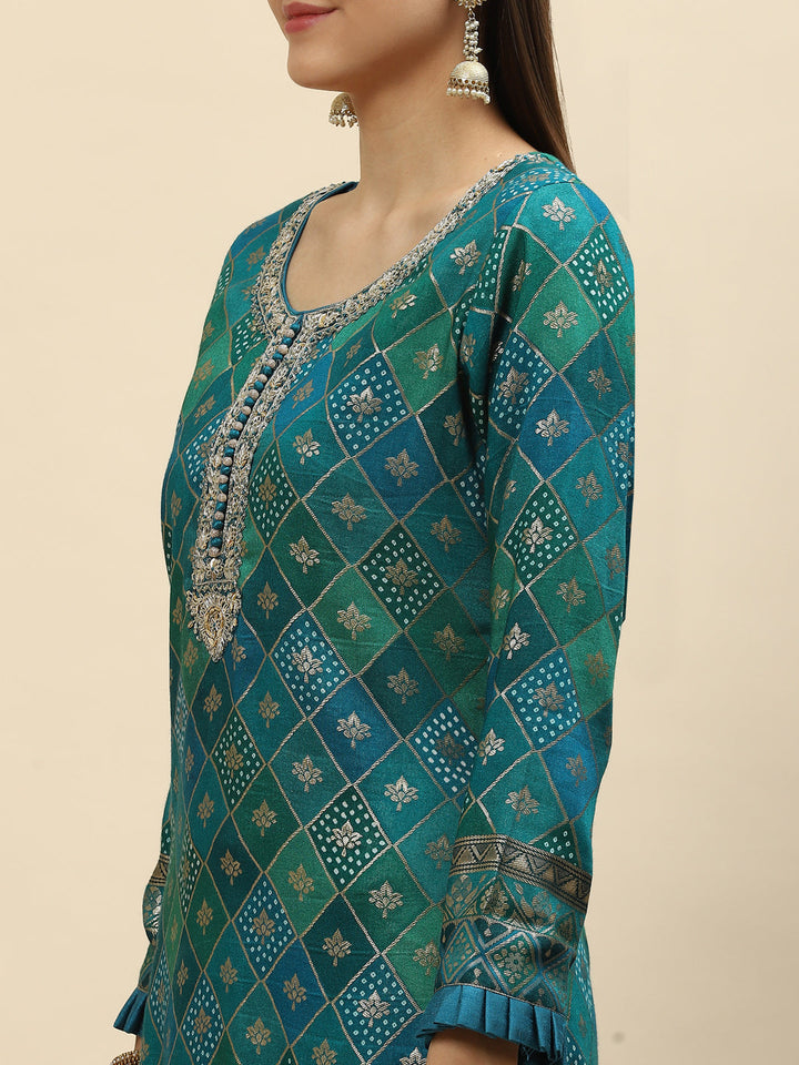 Banarasi Georgette Kurta With Pants &amp; Dupatta