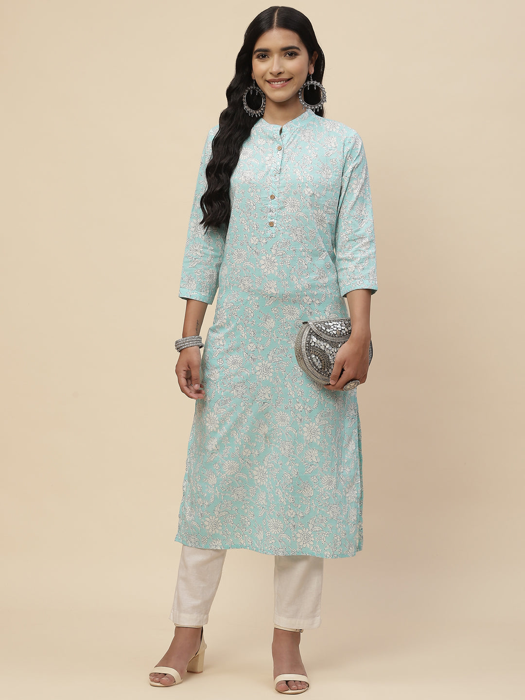 Floral Printed Cotton Kurta