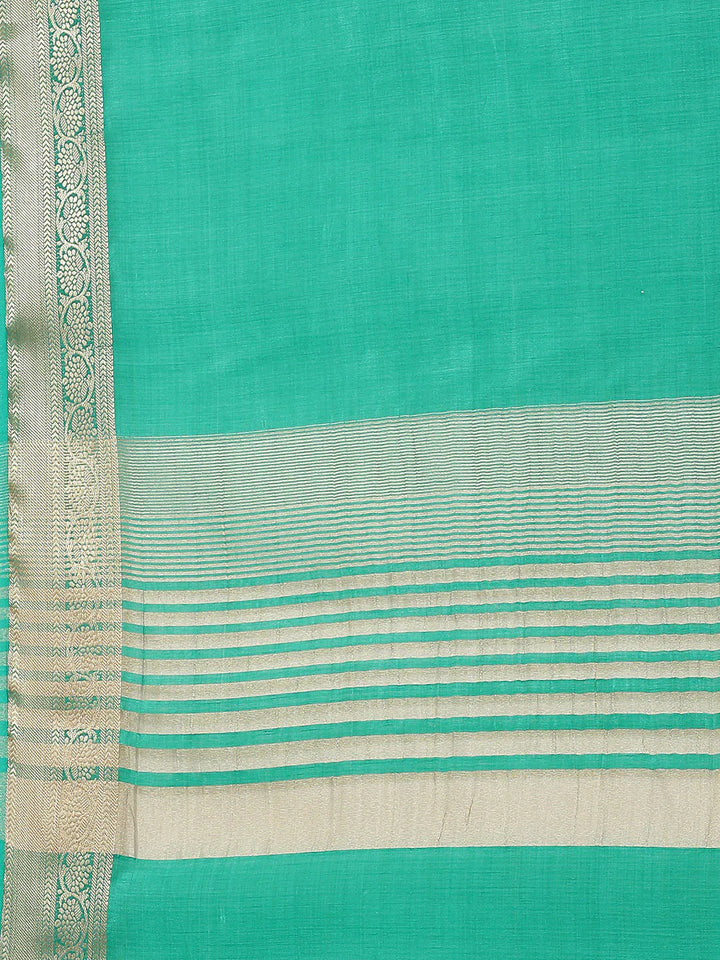 Plain Zari Border Handloom Woven Saree