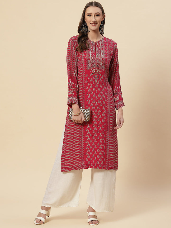 Printed Crepe Kurta