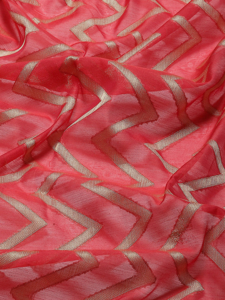 Zig Zag Cotton Woven Saree