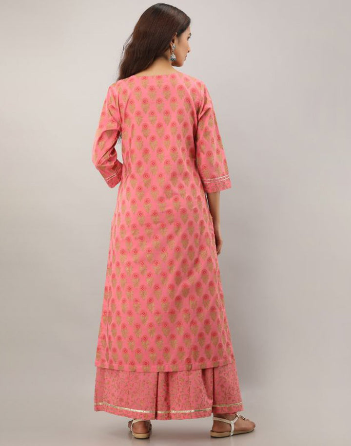 Printed Cotton Kurti With Palazzo