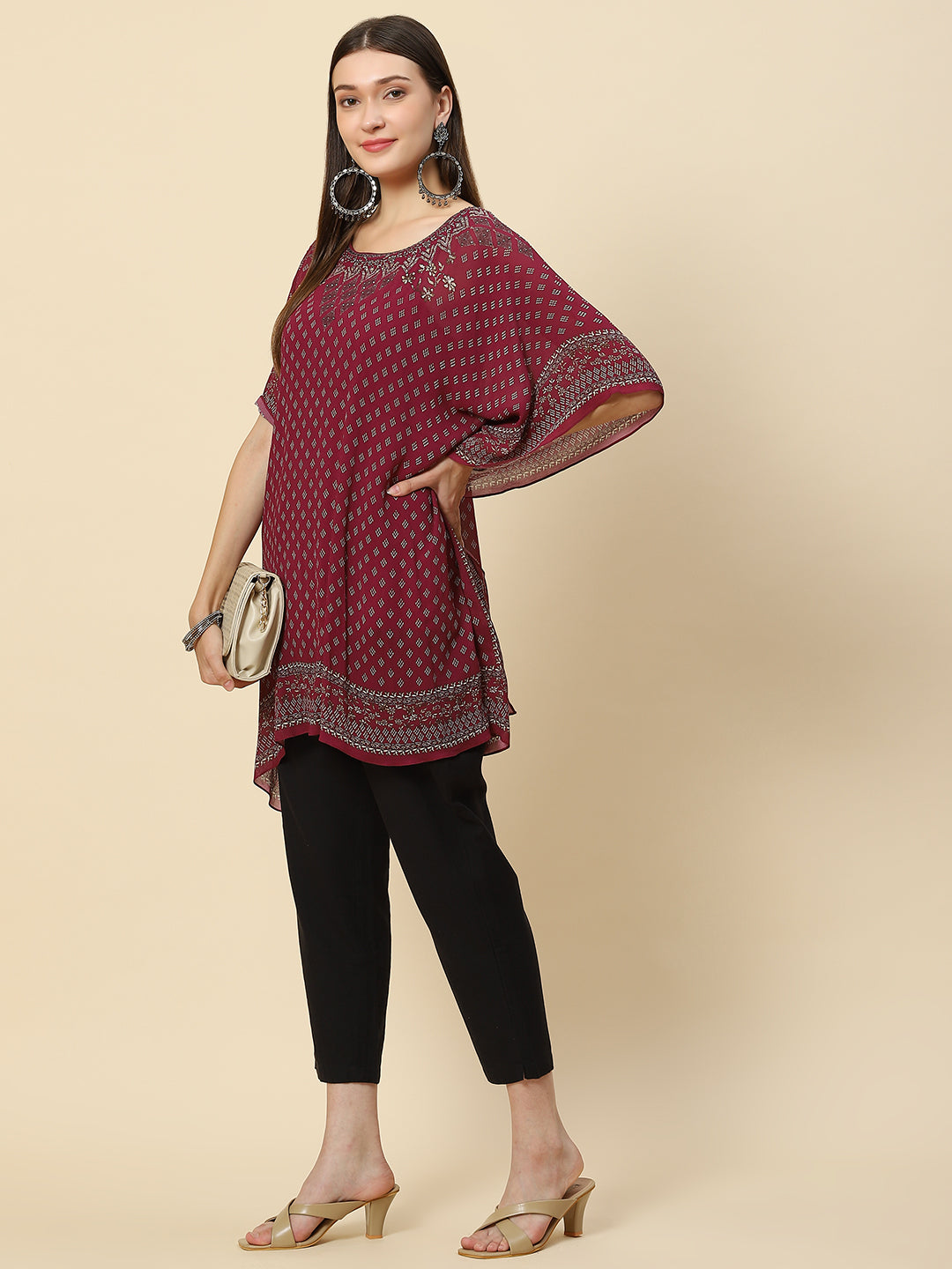 Digital Printed Georgette Kaftan Kurta