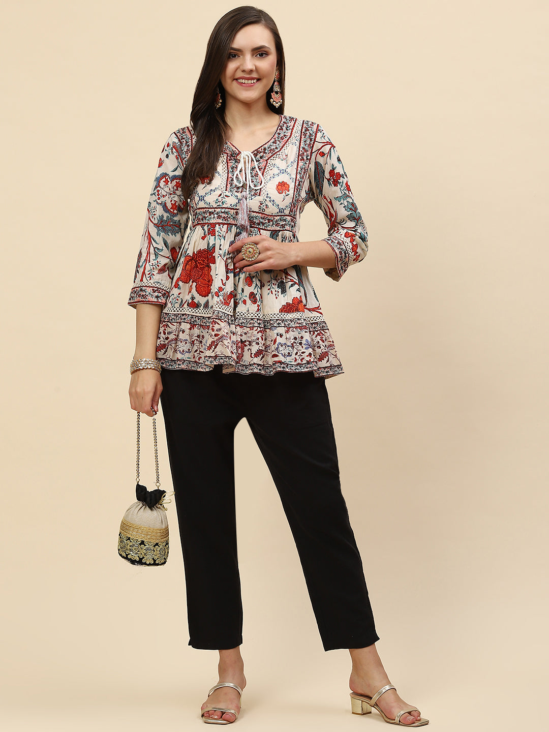 Floral Printed Cotton Kurta