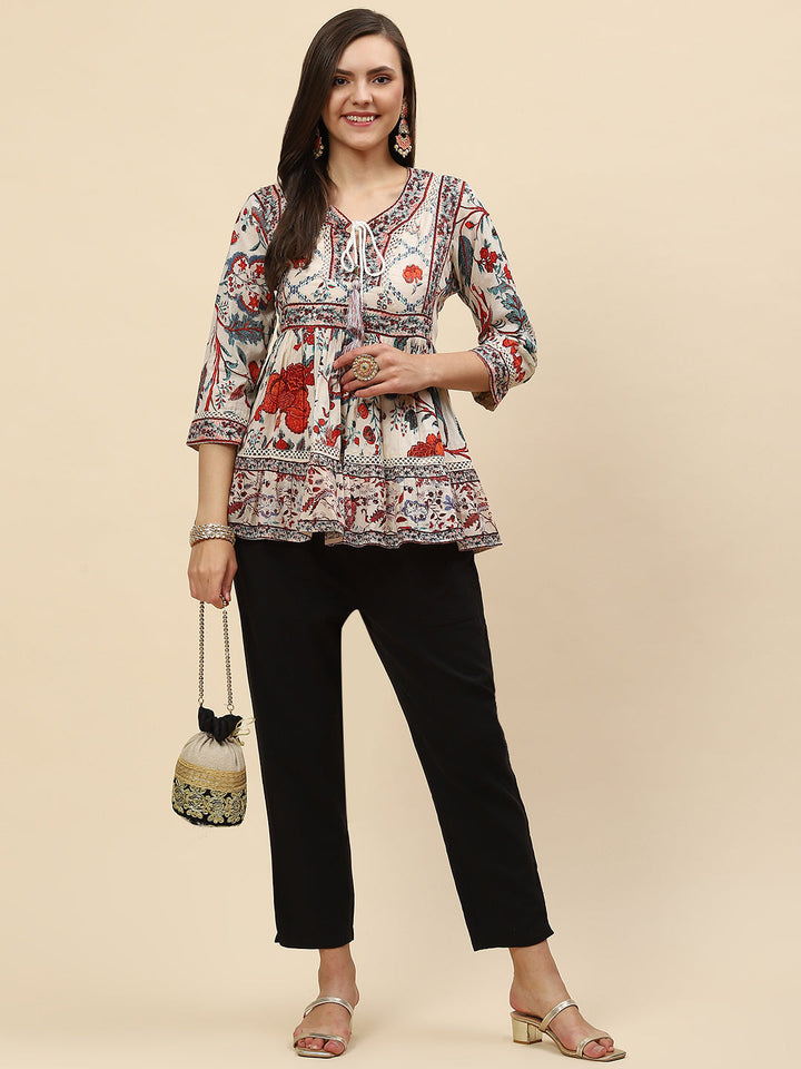 Floral Printed Cotton Kurta