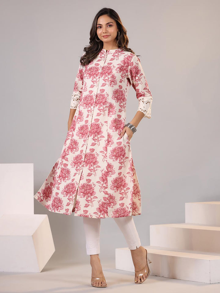 Floral Printed Cotton Kurta