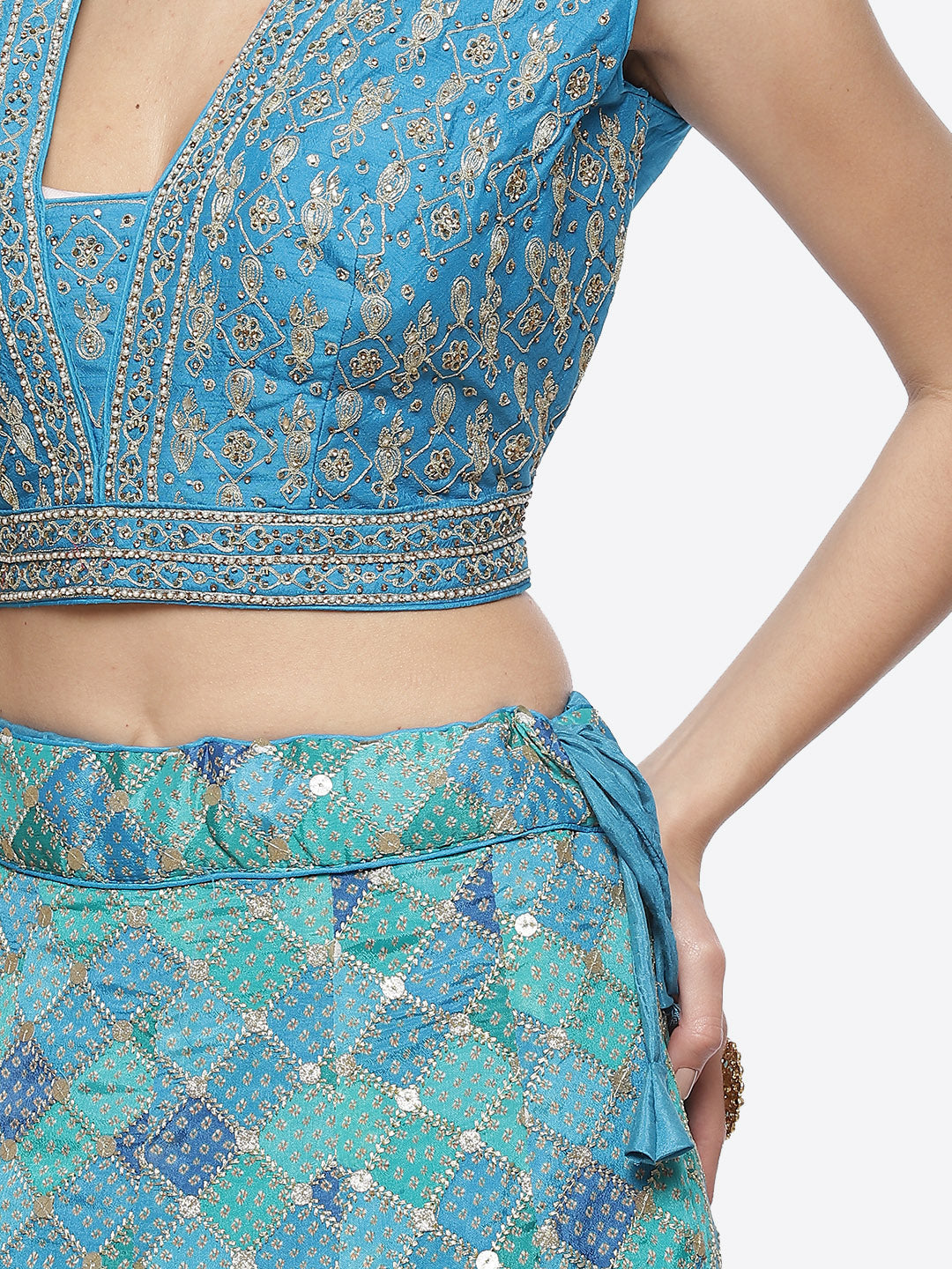 Sequence Work Georgette Choli With Lehenga &amp; Net Dupatta