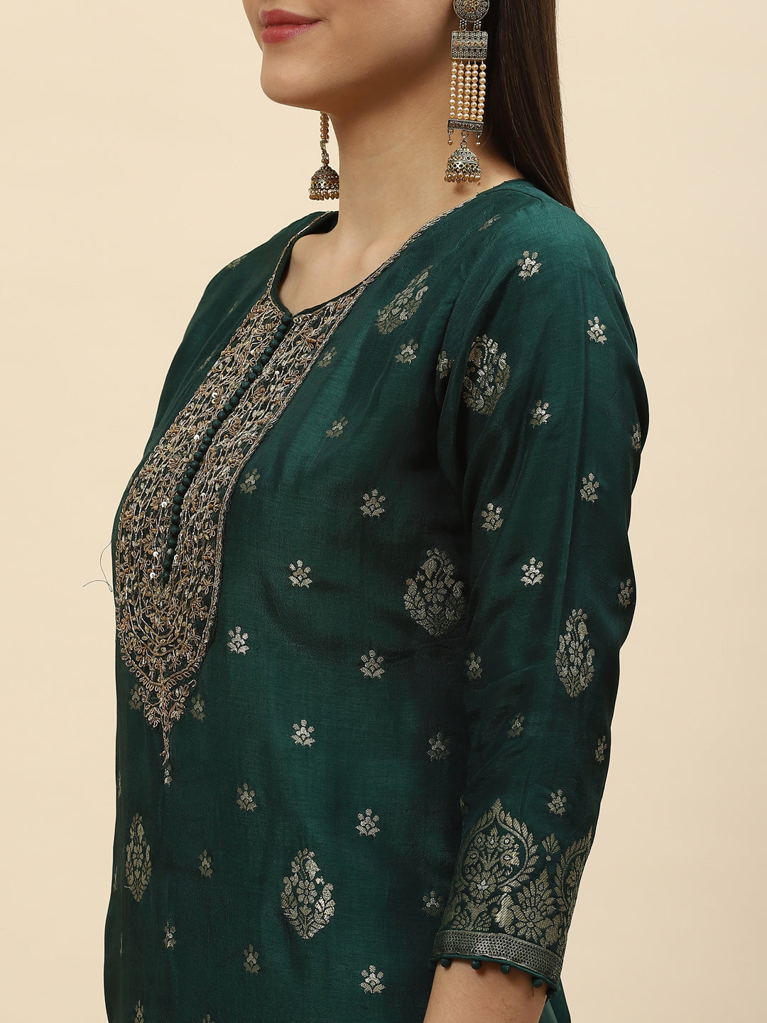 Banarasi Handloom Kurta With Pants &amp; Dupatta