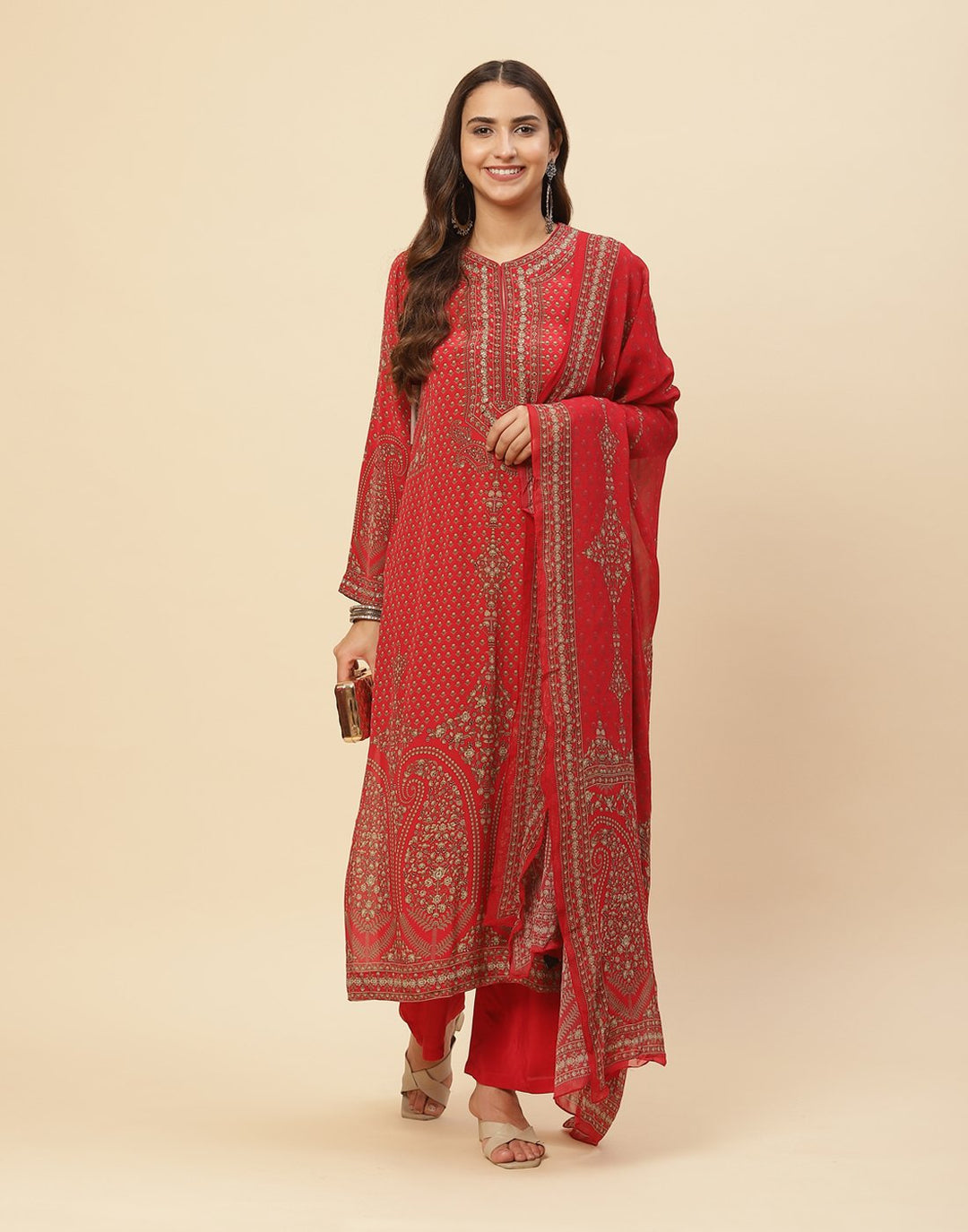 Digital Printed Crepe Salwar Kameez Stitched Suit With Georgette Dupatta