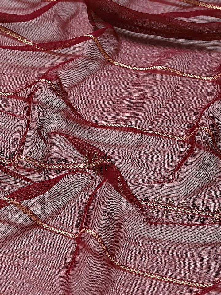 Stone Work Chiffon Plain Saree