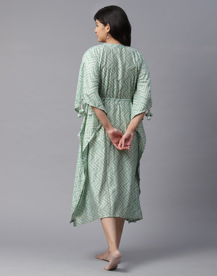 Bandhini Print Kaftan with Gota Work