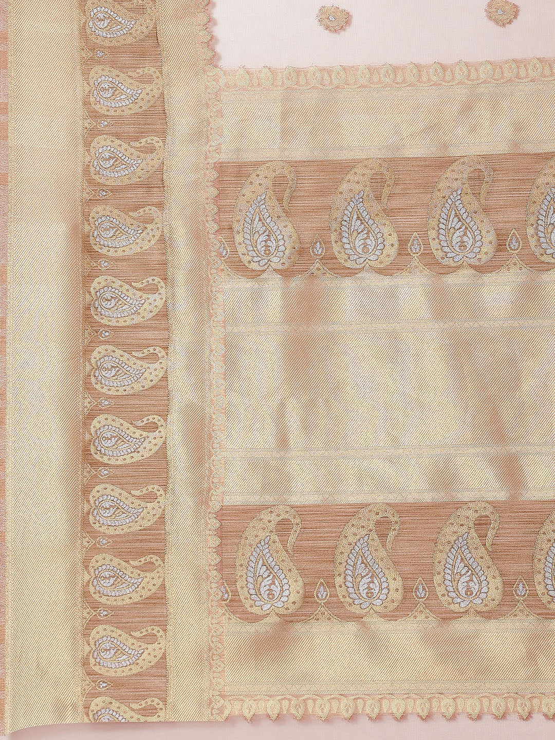 Zari Border Booti Organza Woven Saree