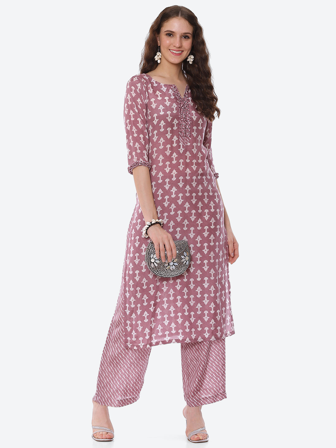 Printed Muslin Kurta With Pant