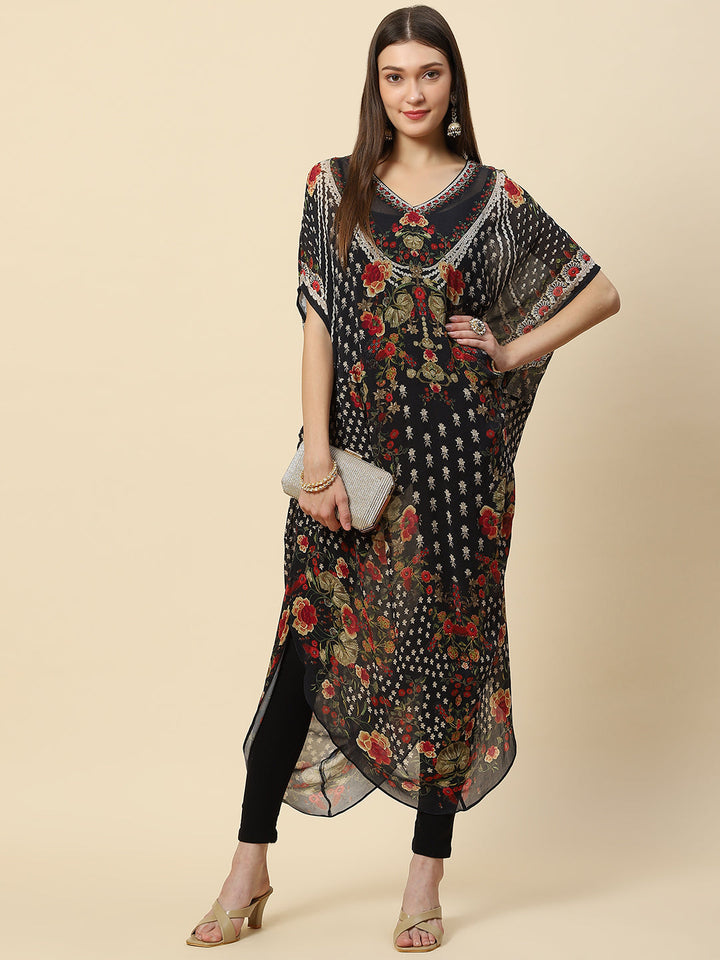 Digital Printed Georgette Kaftan Kurta