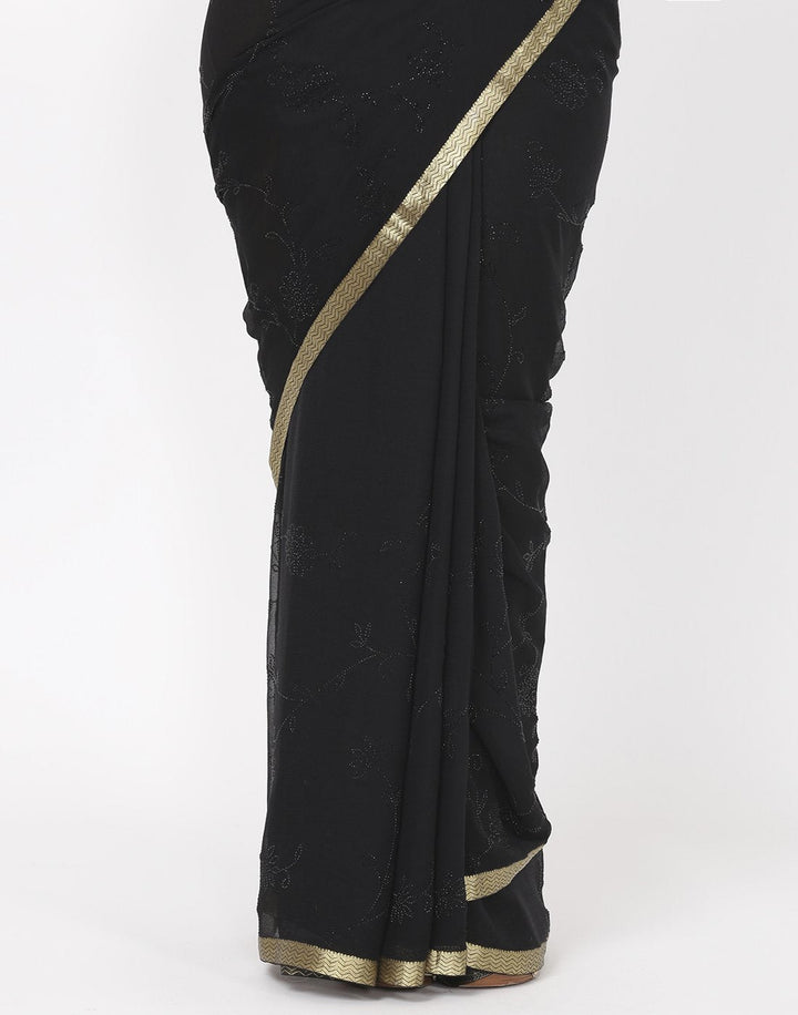 MBZ Meena Bazaar-Yellow Chiffon Saree