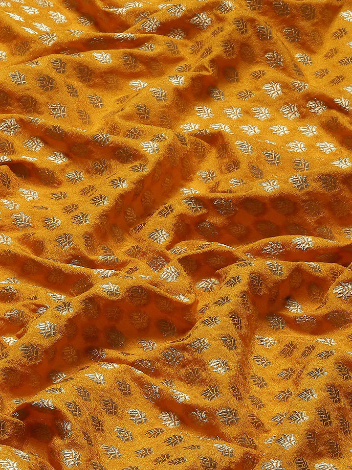 Zari Booti Crepe Plain Saree