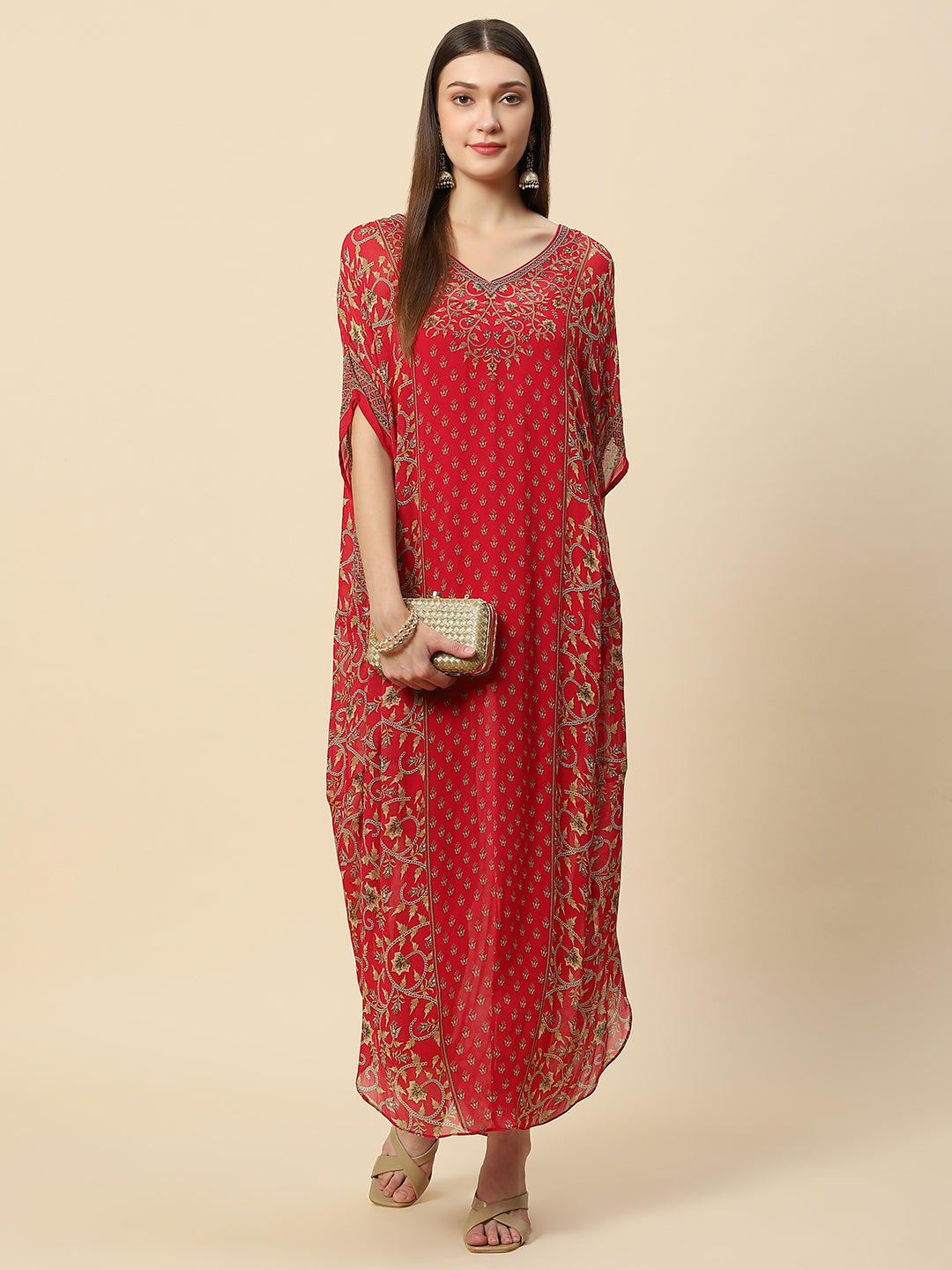 Digital Printed Georgette Kaftan Kurta
