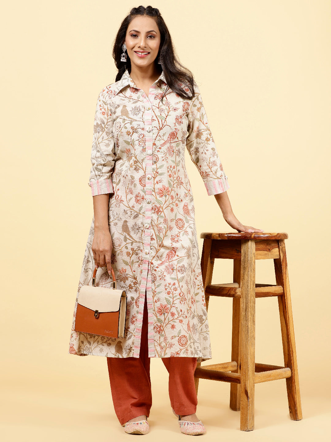 Printed Cotton Kurta With Pants
