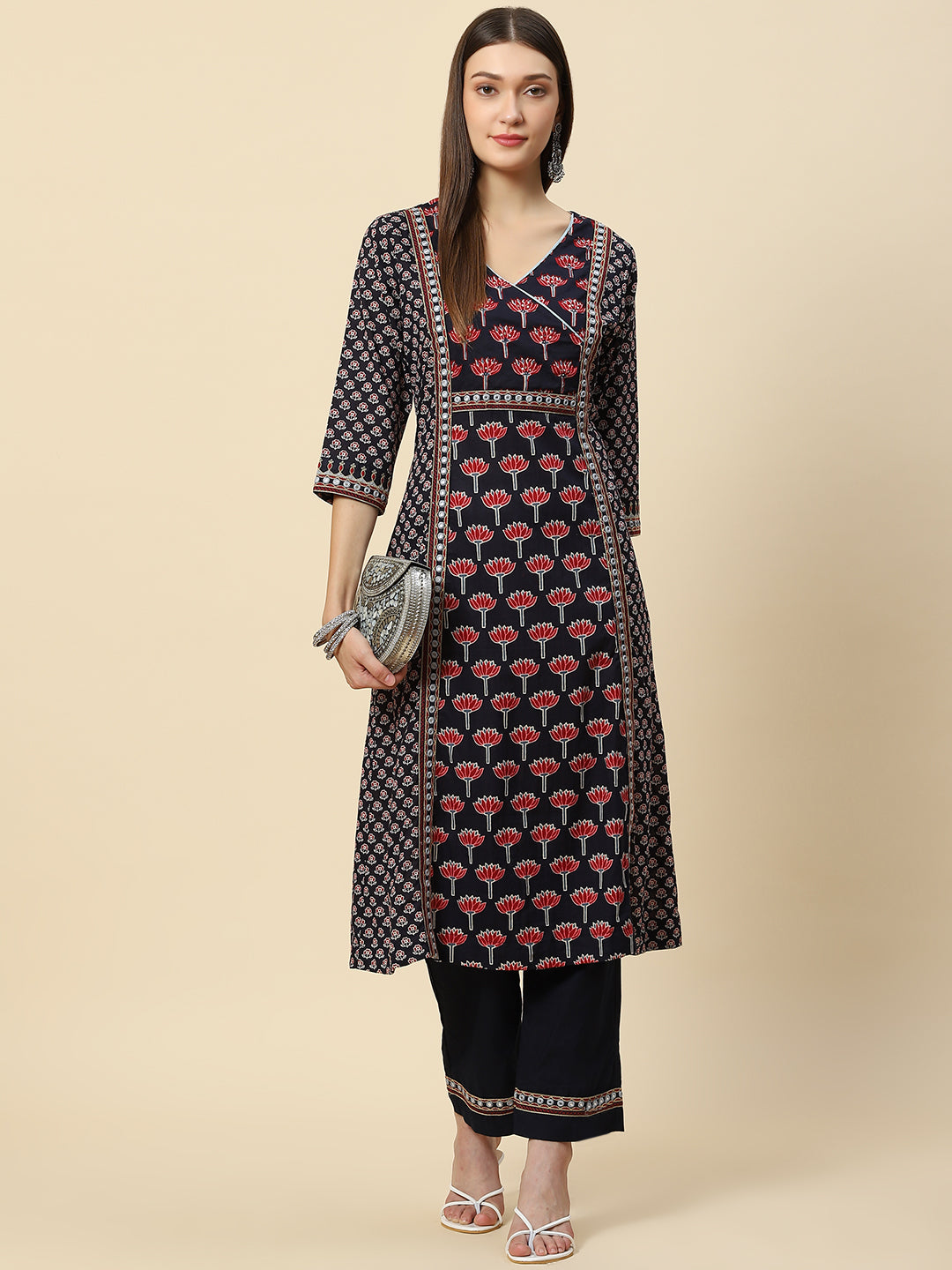 Printed Cotton Kurta With Pants