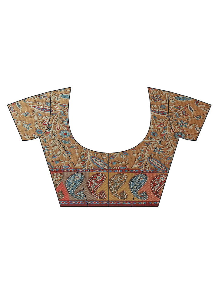 Floral Printed Satin Saree