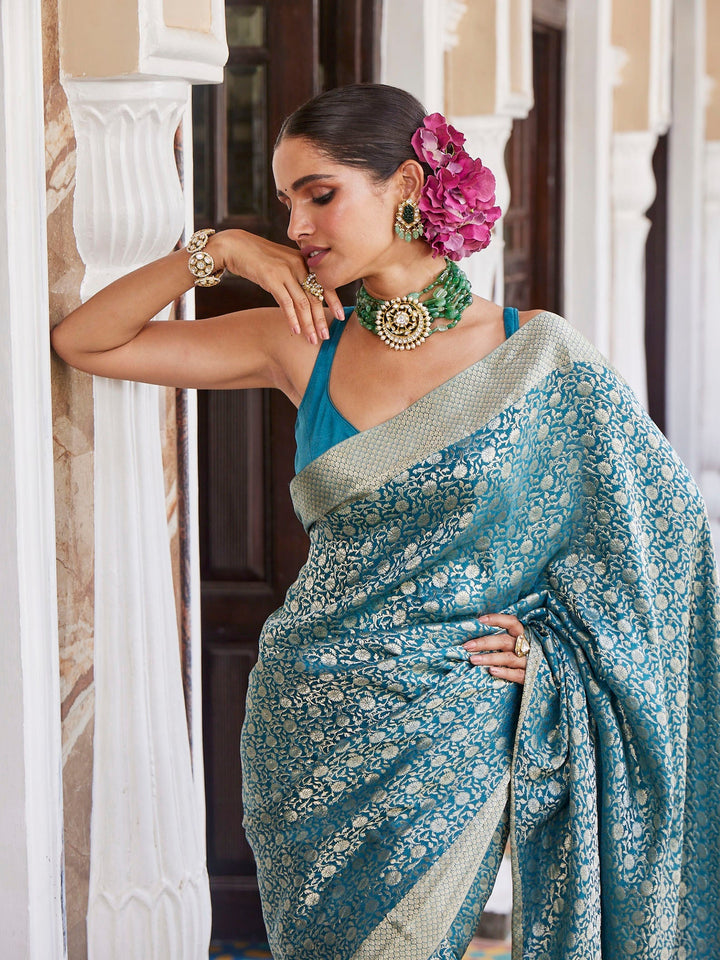 Brocade Crepe Plain Saree