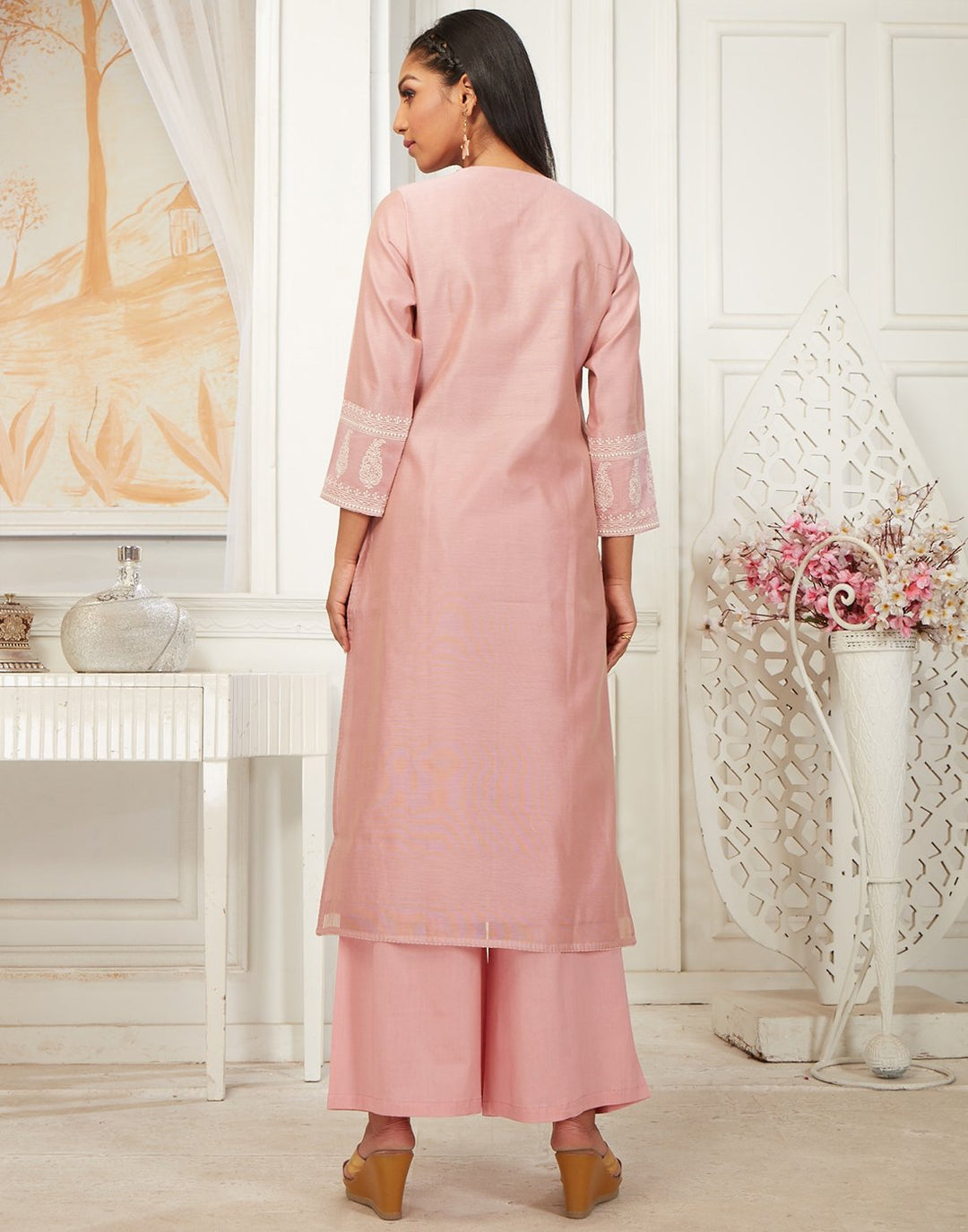 Cotton Chanderi Kurti with Plazzo