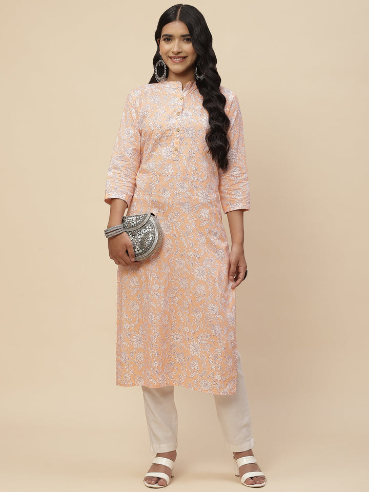 Floral Printed Cotton Kurta