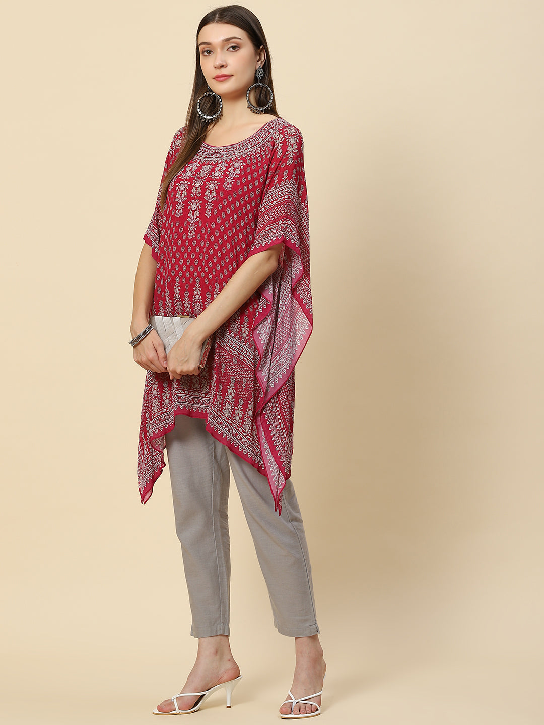 Digital Printed Georgette Kaftan Saree