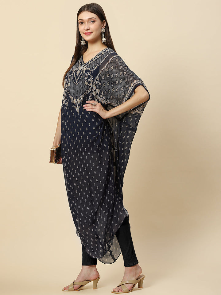 Digital Printed Georgette Kaftan Kurta