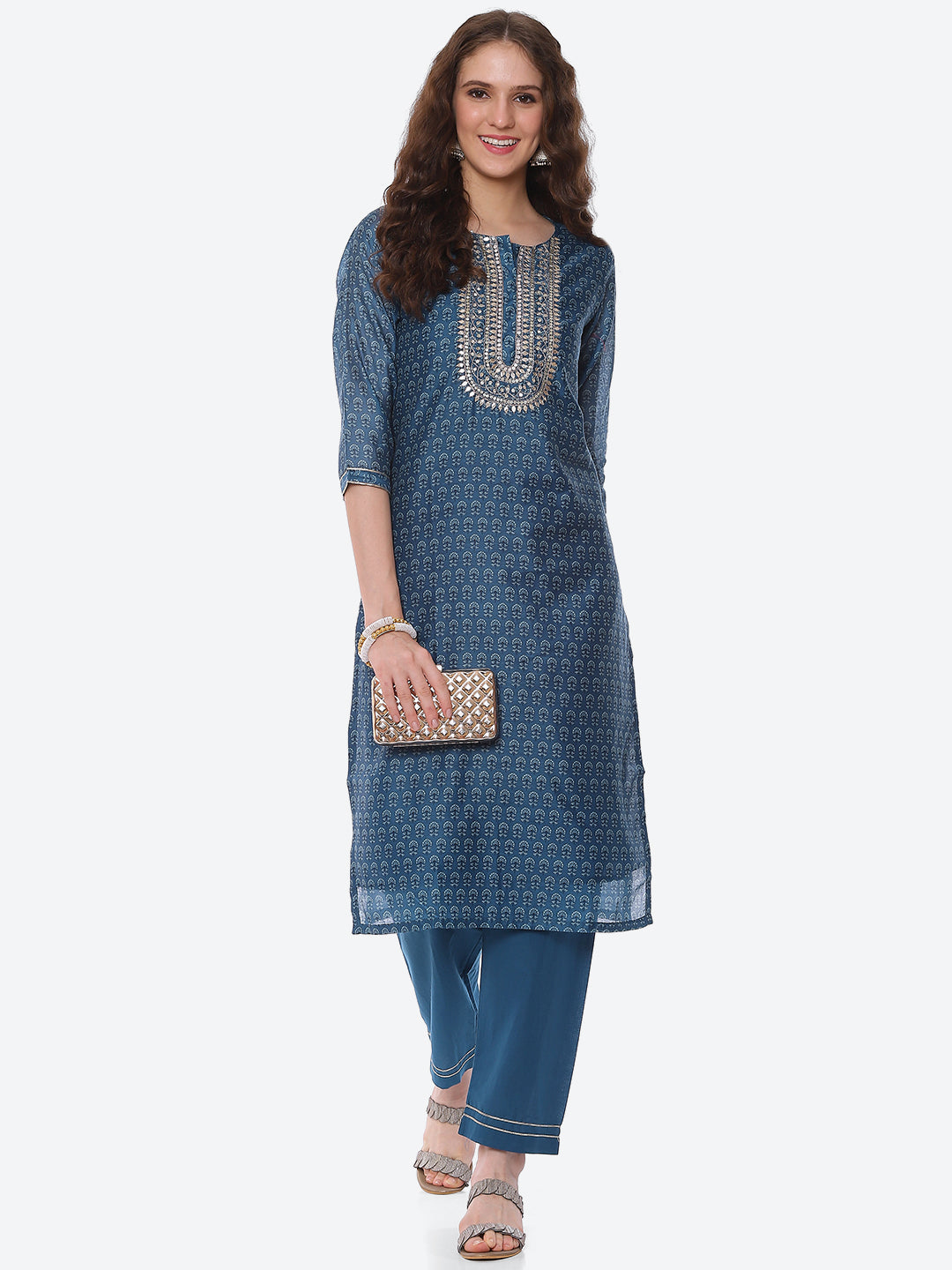 Gota Work Chanderi Kurta With Pant