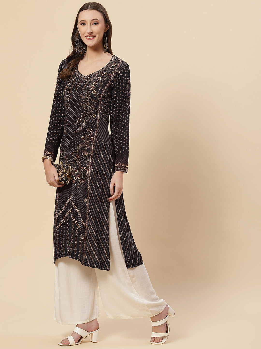 Printed Crepe Kurta