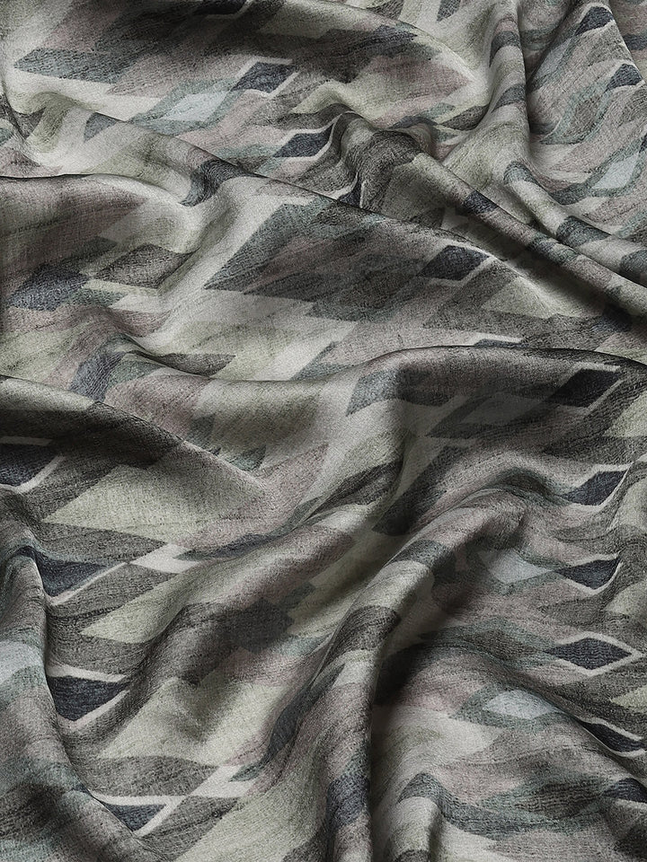 Abstract Digital Printed Satin Saree